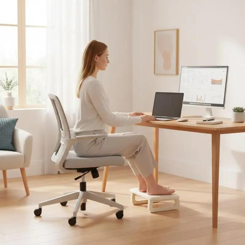 Portability Foot Rest Under Desk Footrest Ergonomic Foot Stool With Massage Rollers Foot Rest For Home Office Work Fast Ship