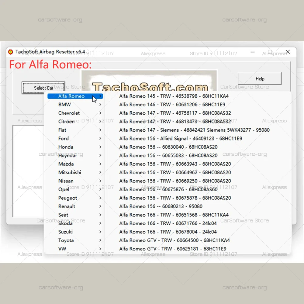 2025 Newest Deleting Crashdata Software Tachosoft Ai-rbag Resetter V6.4 From ECU Dumps with 450 Ai-rbag ECU Models Eprom Mcu Car