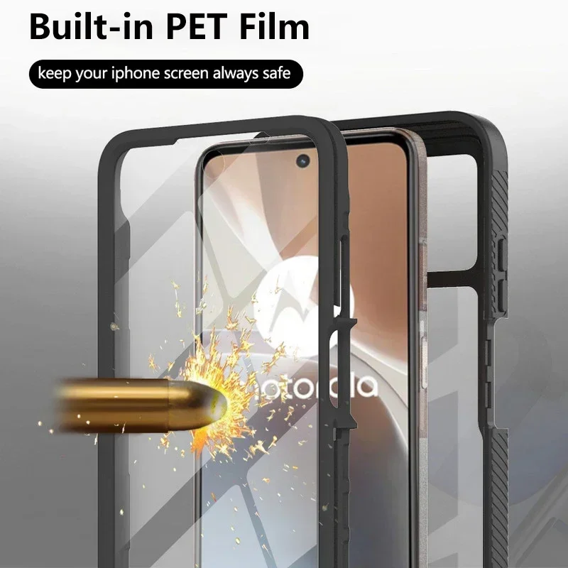 For Motorola G32 5G Crystal Case PET Front Film 360 Protect Funda Moto G54 Power G84 G14 G24 G04 G04S G82 G52 G42 G22 G30 Cover