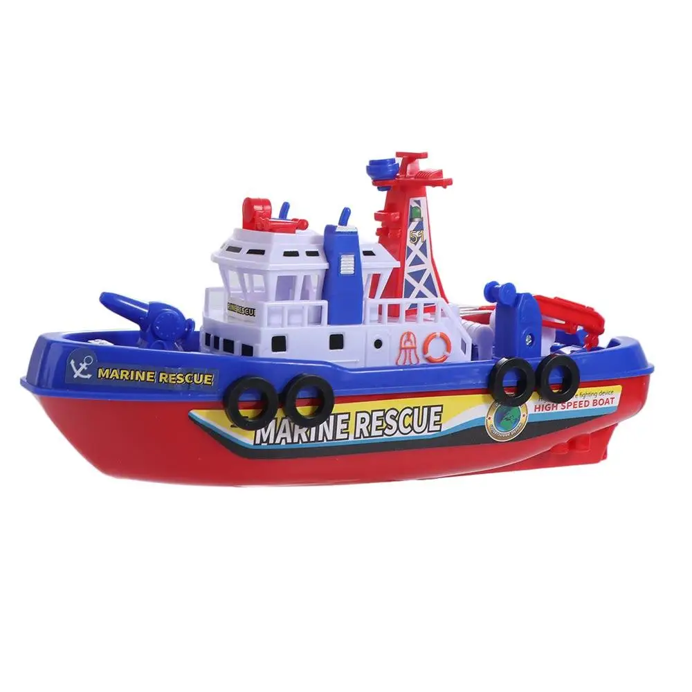 

Light Up Spray Water Electric Boat LED Light Fast Speed Baby Electric Marine Rescue Boat Music Sound Baby Bath Toys Swim Pool