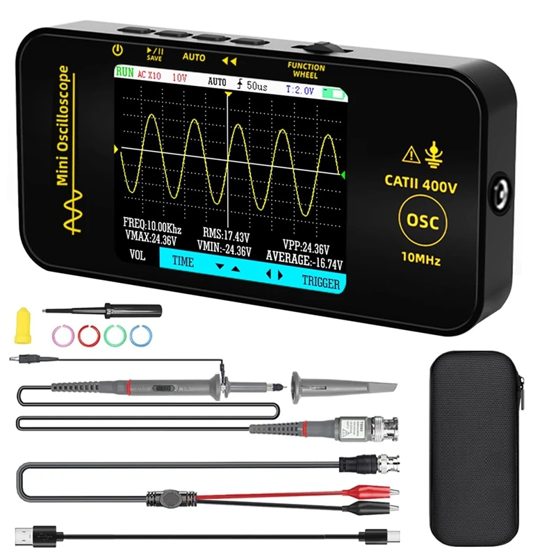 

Handheld Oscilloscope 3.2'' TFT Display 10Mhz Bandwidth Automotive Oscilloscope 48Msa/S Sampling Rate Trigger Function