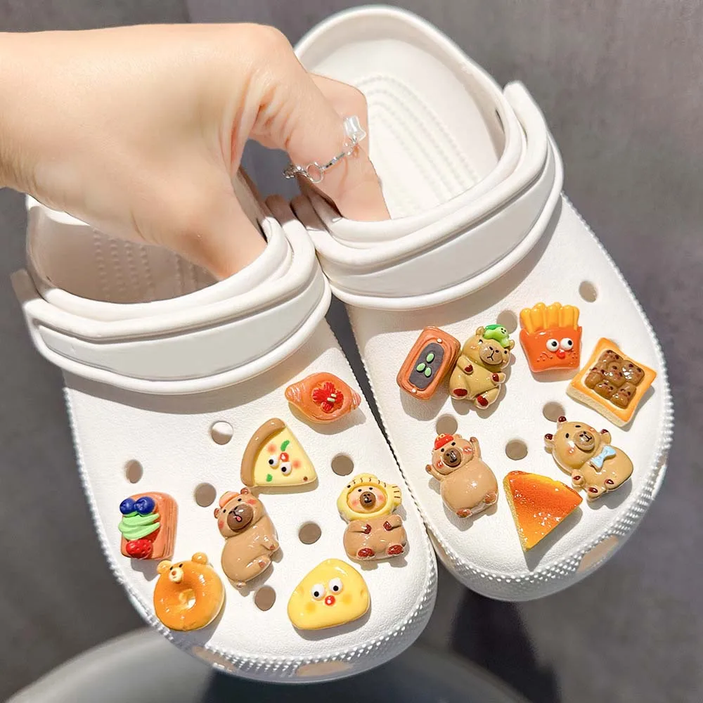 

[No Shoe]Simulated Food Series Shoe DIY Charm Accessories Summer Sandals Detachable Transparent Capybara Decor DIY Accessories