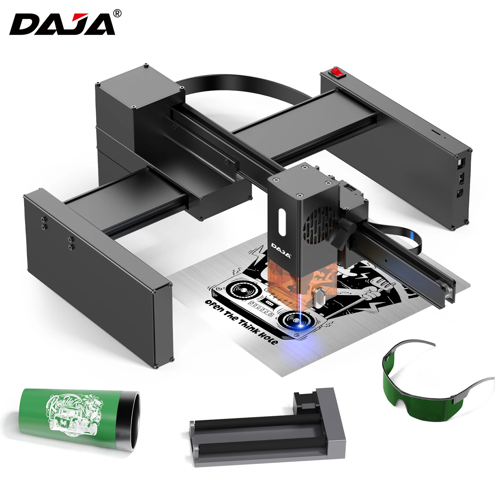 DAJA D2 PRO Laser Engraver CNC Business Portable Fast Engraving Stainless Steel Wood Paper Glass Painted Metal Cut Wood Paper