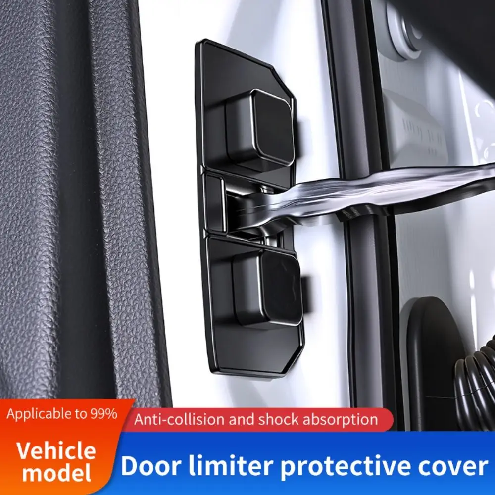 4pcs Silicone Car Door Latch Covers Soft Universal Fit Door Lock Cover Shock Absorption Noise Reduction Covers Vehicle Interior