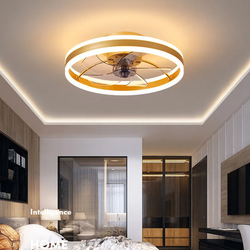 

Modern Ceiling Fan Light With Remote Control 110V 220V Adjustable Wind Speed LED Dimming Home Decor invisible ceiling fan lamp