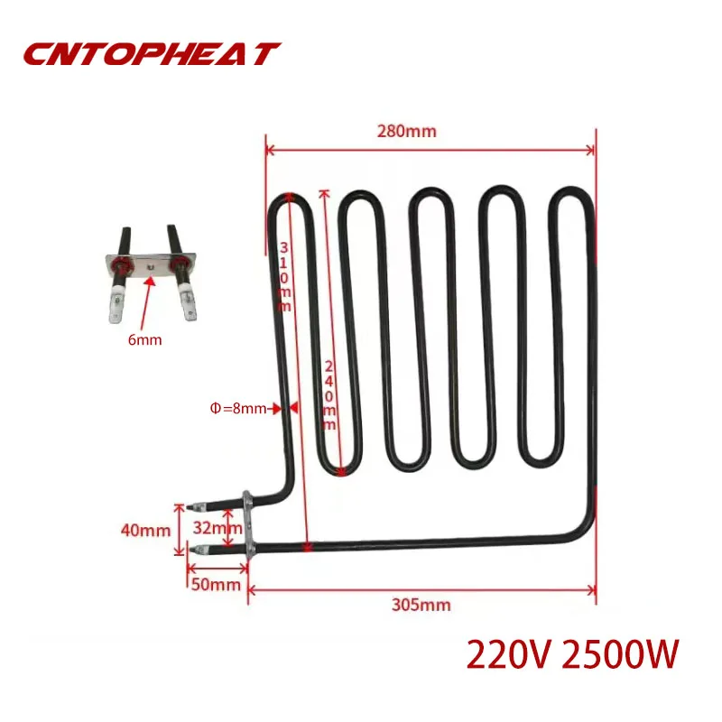 

Oven Heating Element 220v 2.5KW Sauna Heater Tubular Heater Pipe Instant Hot Air Heating Element