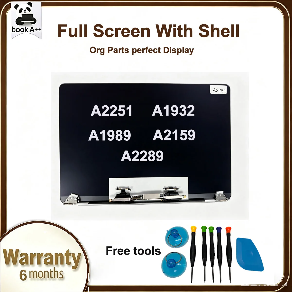New A+ 13 Inch Laptop LCD Screen Grey Silver Gold Replacement for Macbook Pro A1932 A1989 A2289 A2251 A2159 Display Panel