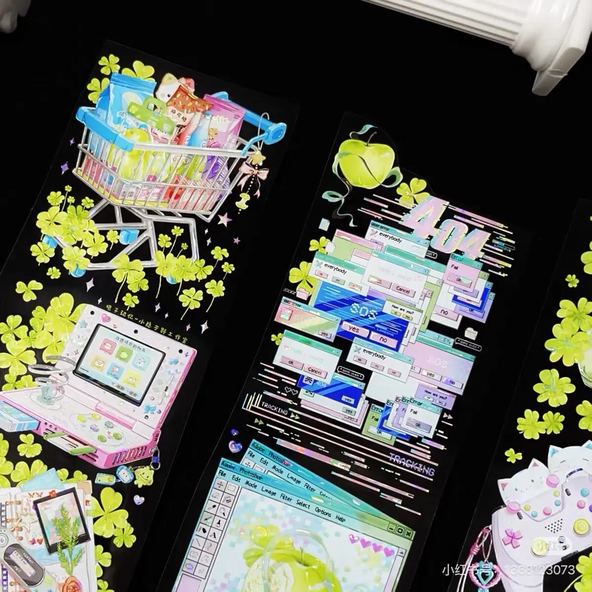 Digital Memory PET Shell Light Mobile Phone Pink Campus Green Washi Tape for Journaling Scrapbooking