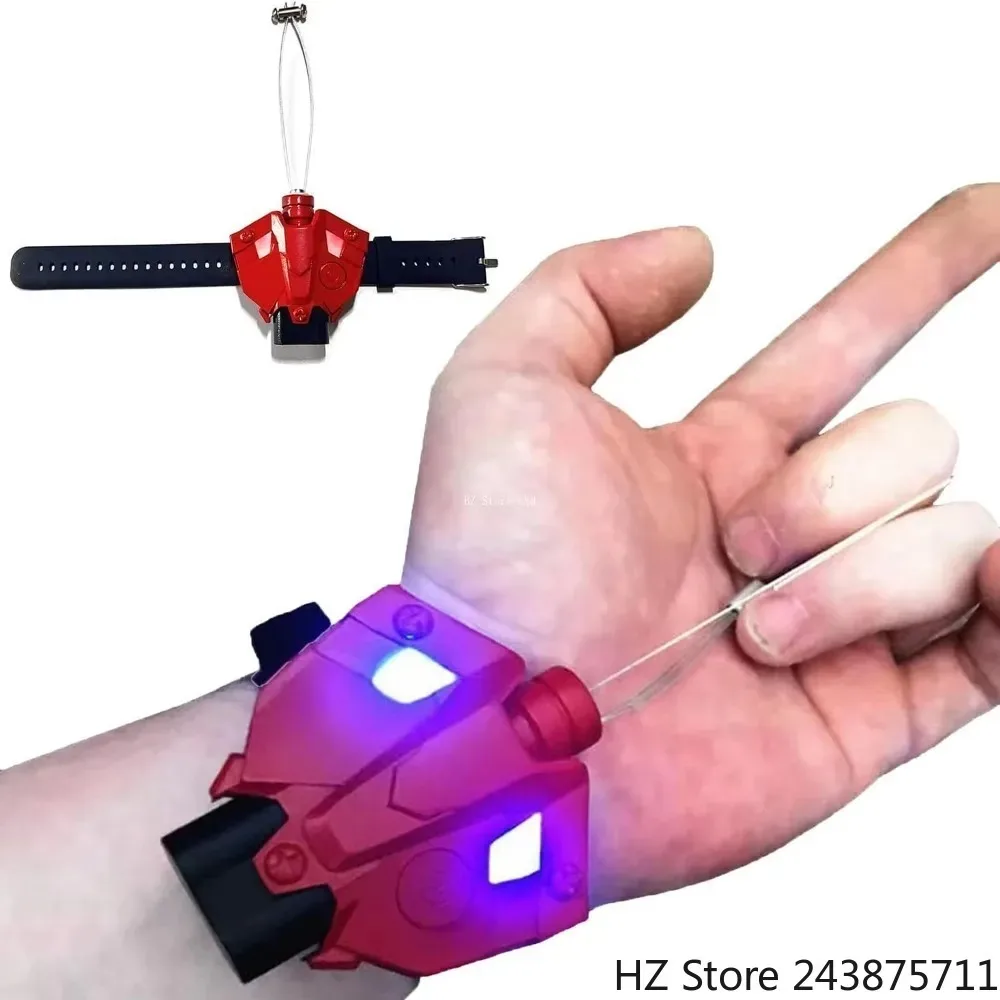 1PCS Spider Web Shooters Cobweb Launcher String Magnetic Sensor Light, Spider Silk Launcher Wrist Toy for Birthday Gift