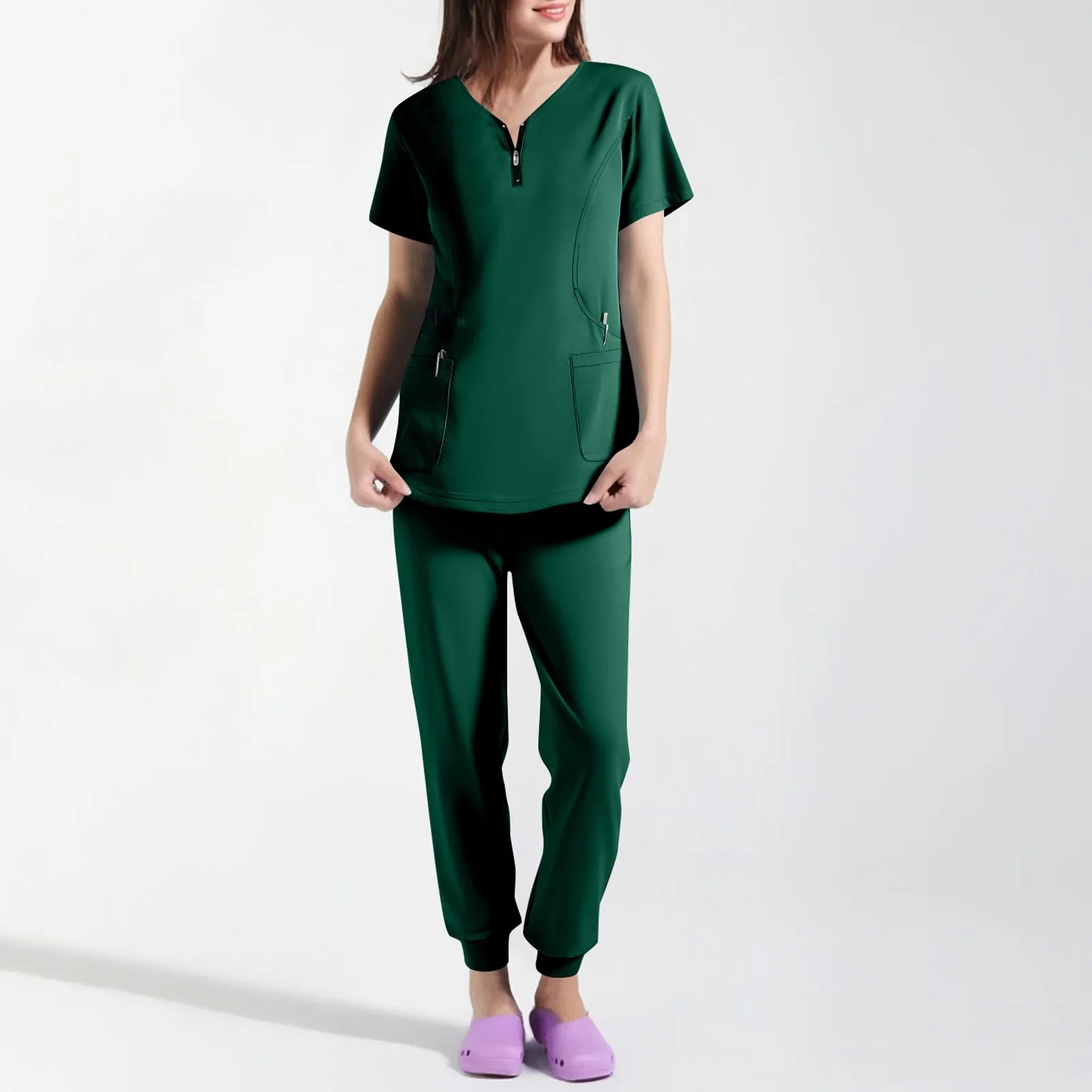 

Beauty Salon Work Spa Uniforms Women Short Sleeved Clinic Workwear Nurse Scrubs Uniform Pet Clinic Nursing Suits