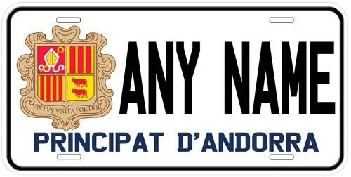 Andorra Any Name Personalized Novelty Car License Plate Aluminum