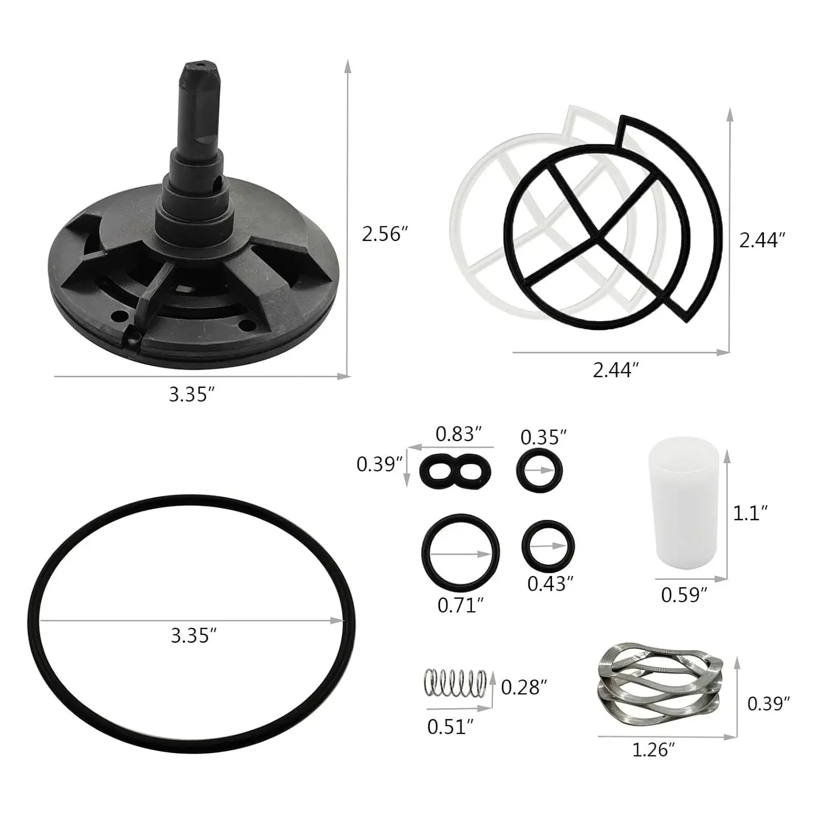 7238468 Kit Segel Rotor Katup Standar Pelunak Air 3/4 inci, Pengganti Katup Kontrol Pelunak Air 7238468 untuk 5 Tutup Sekrup