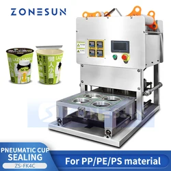 ZONESUN sigillatrice semiautomatica per tazze Bubble Tea Boba Sealer Milkshake succo di frutta confezione per budino allo Yogurt ZS-FK4C