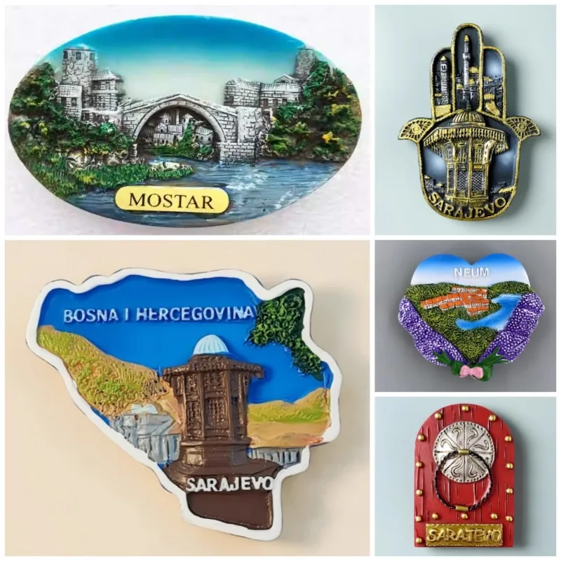

Bosnia and Herzegovina Fridge Magnets Mostar Travel Souvenirs Neum Sarajevo Fridge Stickers Wedding Gifts Home Decoration