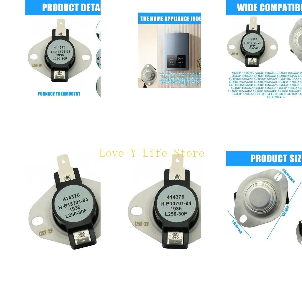

L74C Auto Reset Limit Switches Thermostat Thermostat Limit Switches for Furnace Parts Quick Installation Process