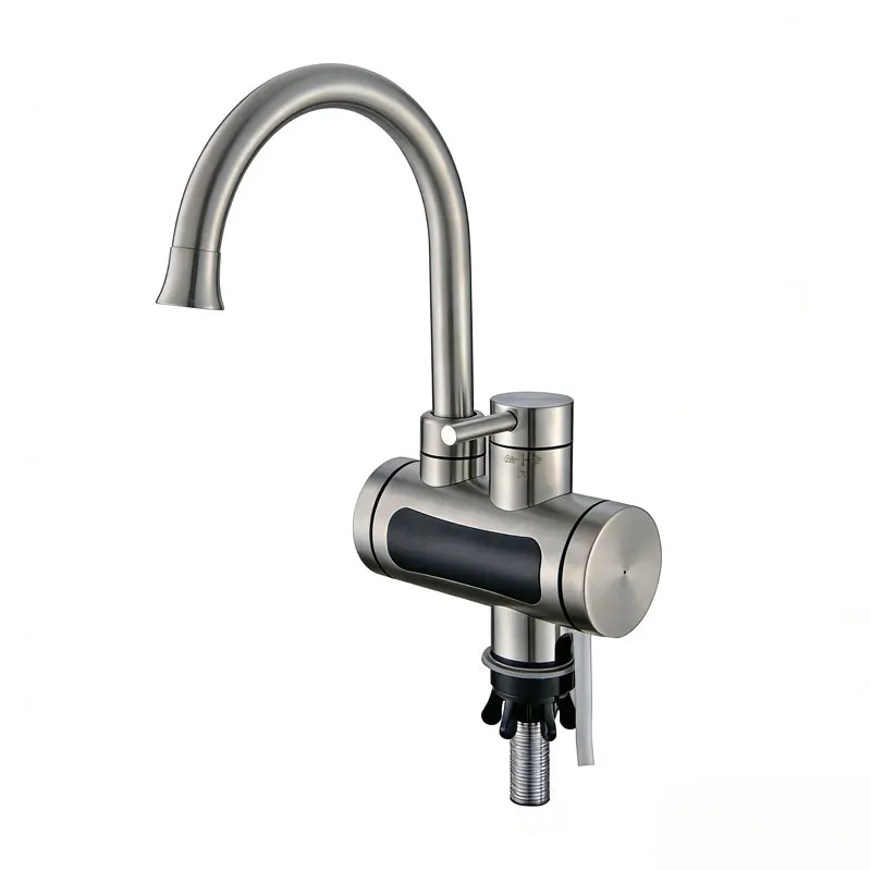 Factory Price 3S 304 Stainless Steel Deck Mounted Instant Water Heater Bathroom Kitchen Tap Sink Faucet Wire Drawing Surface