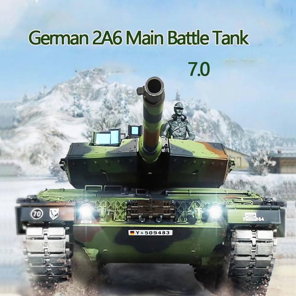 NEW Henglong 3889-1 Tank 1:16 German Leopard 2 A6 Heavy Remote Control Tank Smoke Toy Th17602 Rc Model Large Combat Vehicle