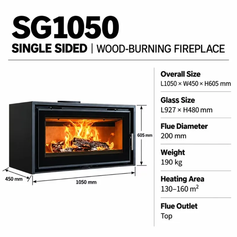 Modern Black Wood Burning Fireplace Stove Steel Plate Freestanding Heating Insert for Hotel Apartment Villa xyl