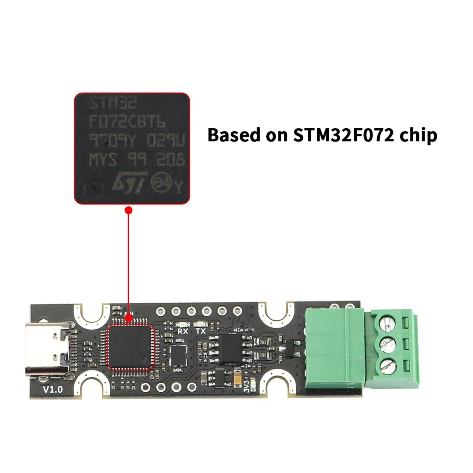 USB to Can Adapter based on STM32F072 Replacement, 3 Pin Terminal Type C USB,