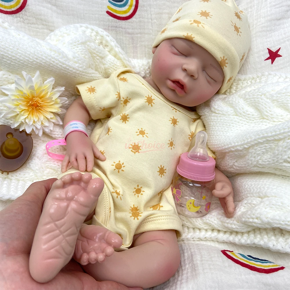 Realistic Full Silicone 45cm Reborn Baby Girl Open Mouth Washable Newborn Model Anatomically Correct Doll for Parenting Practice
