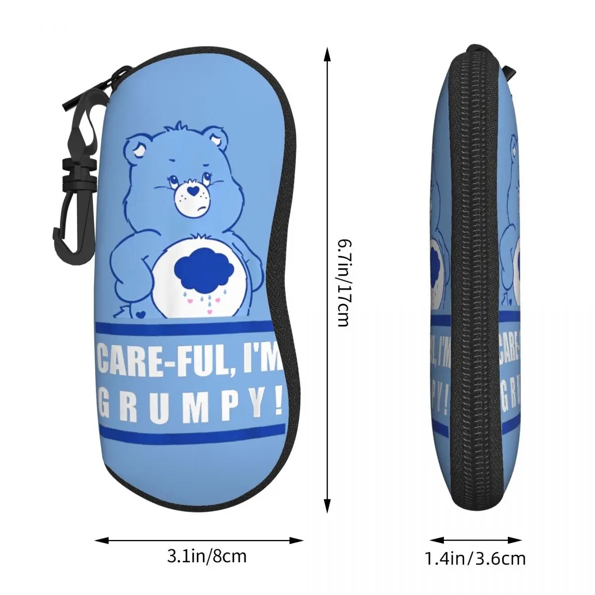 Care Bears Grumpy Bear Care-Ful I'm Grumpy College Brillenetui, modische Brillen-Aufbewahrungsbox, Ultra-Brillenbox