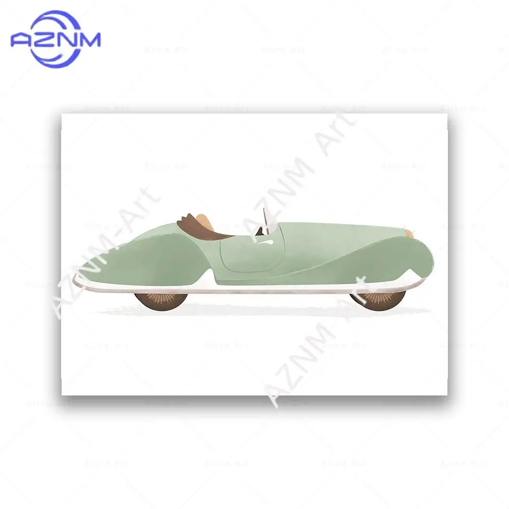 1PC Airplane Hot Air Balloon Nautical Sailboat Wall Art Travel Nursery Kids Playroom Poster Blue Sage Green Print Decor view 3