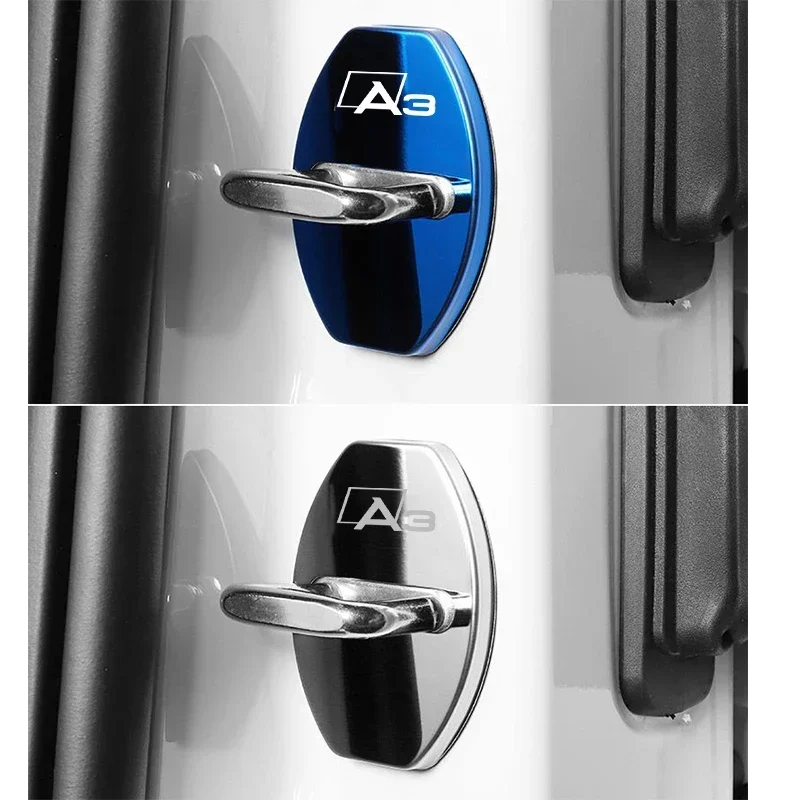 For Audi A3 Logo A4 A5 A6 A7 A8 4pcs Car Door Lock Anti-rust Cover Case Protective Stickers Badge Interior Decoration - view 6