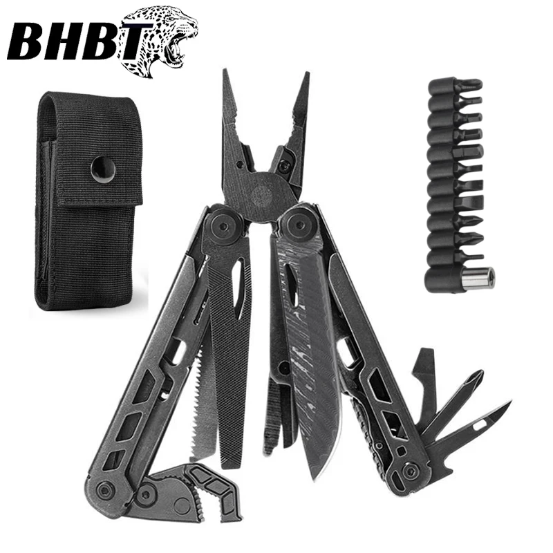 

BHBT Многоцелевой многофункциональный комбинированный складной нож, плоскогубцы, инструмент для выживания на открытом воздухе, кемпинга с зажимом