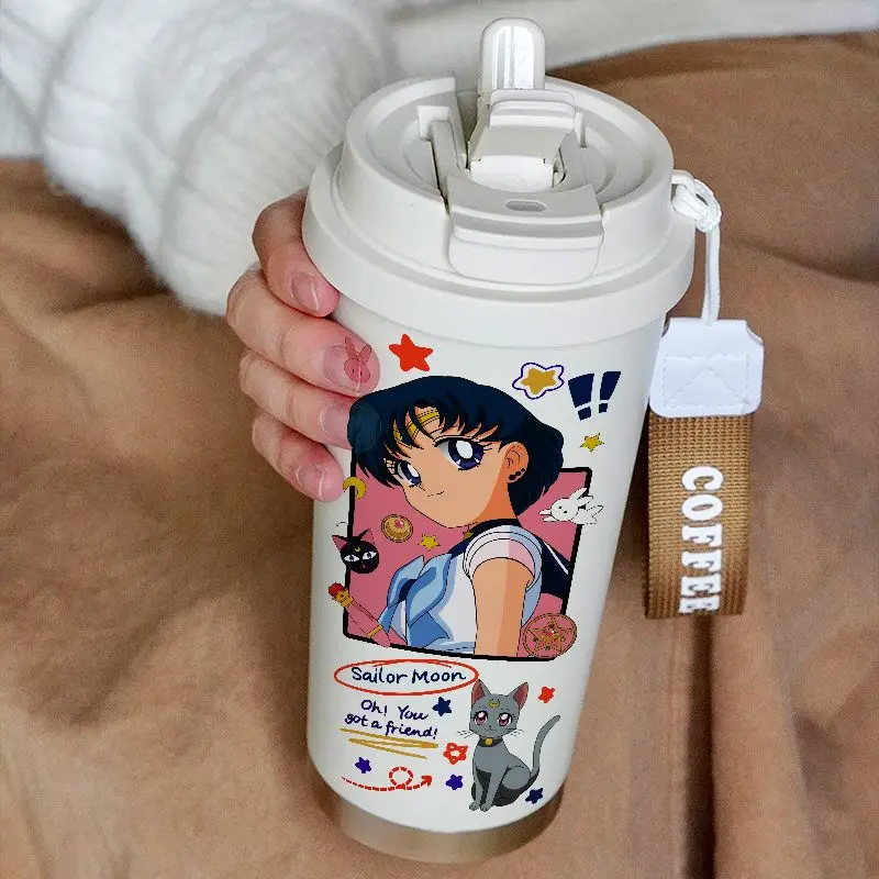 Sailor Moon Ins Style Insulated Coffee Cup Female Student Anime Water Cup Fresh And Beautiful Japanese Tumbler Gifts