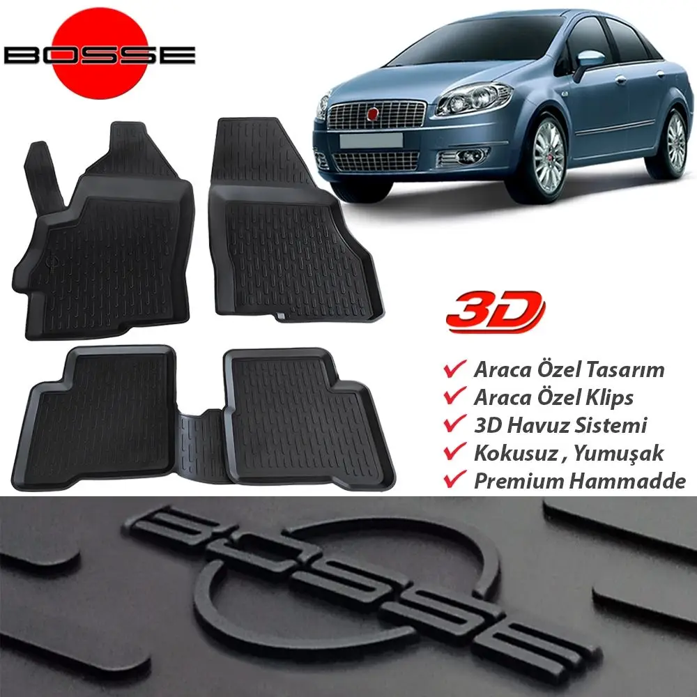 For Fiat Linea Doormat mat 3D Pool 2007 2017 BOSSE