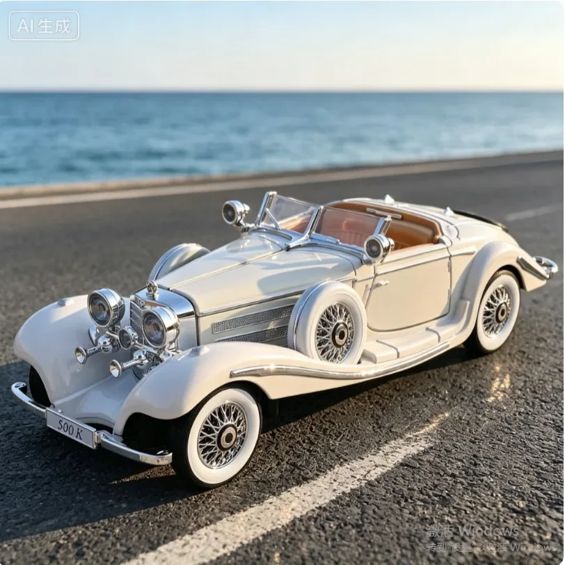 1:24 500K classic spray version alloy car model pull back retro toy Alloy diacast cast car model rebound toy