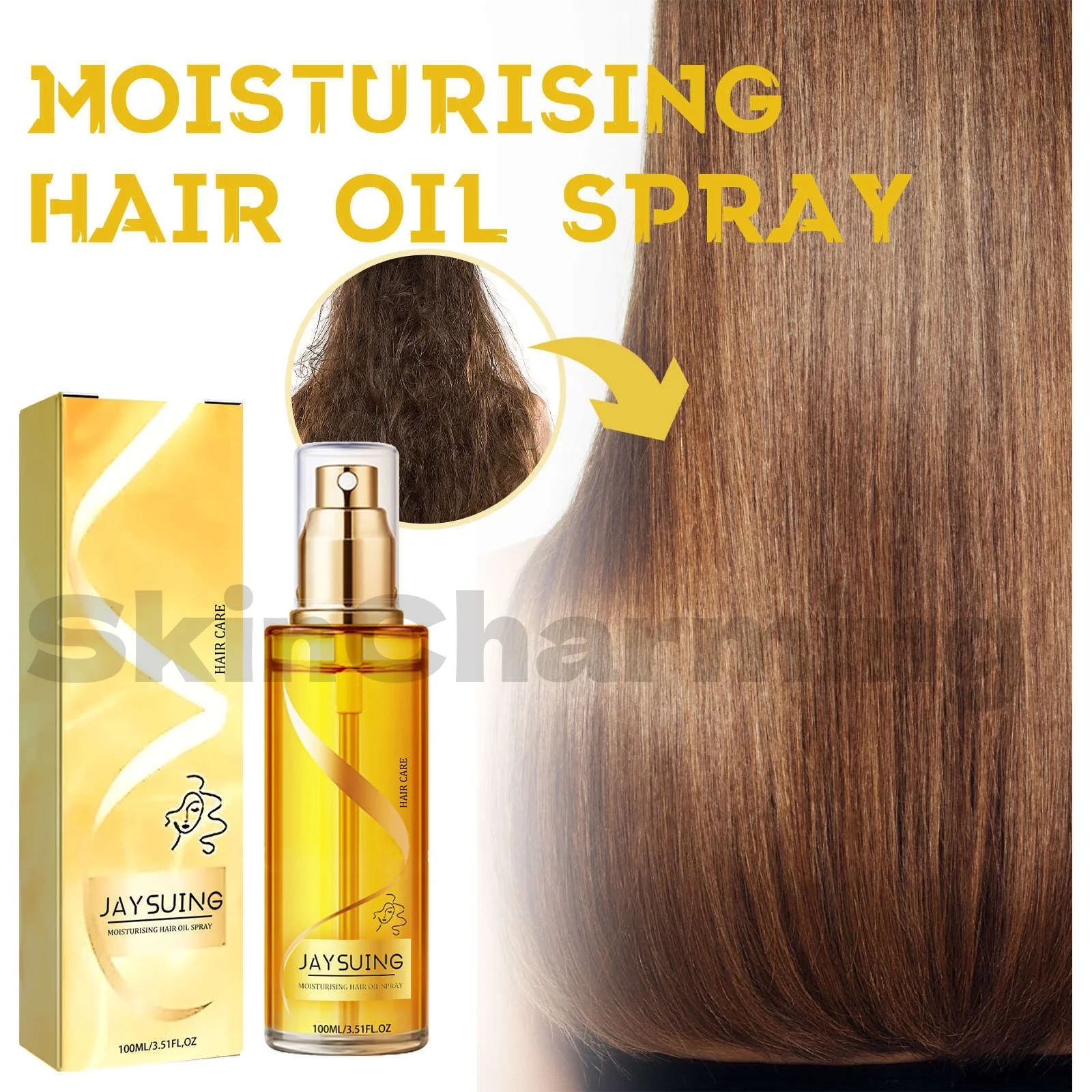 

Perfume Hair Oil Spray Harmless Care Hair Oil Curly Hair Sheen Hair Spray Moisturizing And Nourishing Hair Gift For Women 100ml