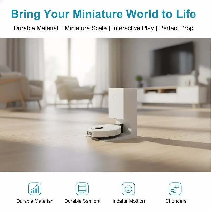 Realistic 1 12 Mini Robot Vacuum Cleaner Model for Dollhouse Sweeper Ornament Miniature Appliance Home Decor Accessory