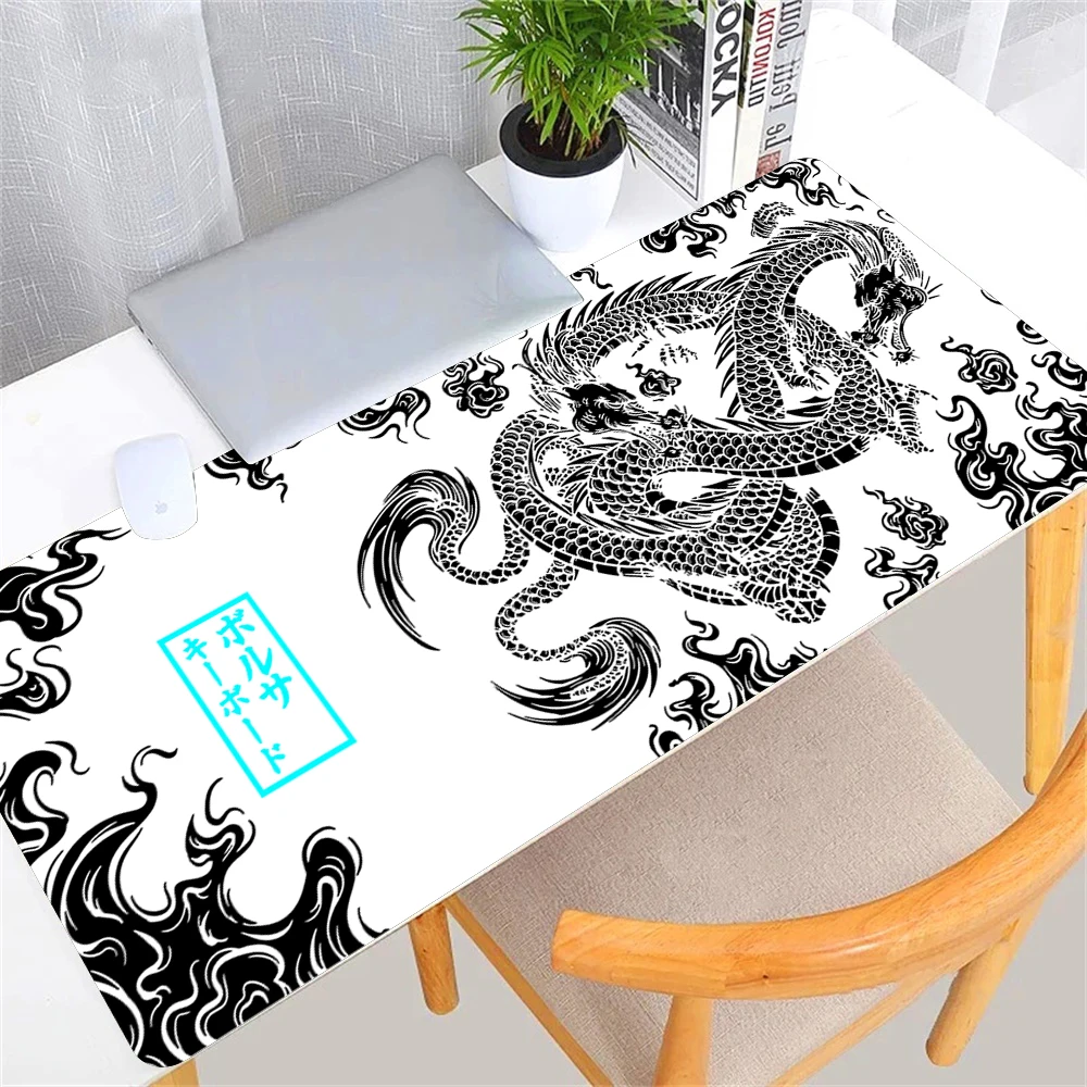 900x400mm Large Gaming Mousepad Japanese Dragon Anime XXL Keyboard Gamer Rubber Mouse Pads on The Table Speed Non-slip Desk Mats