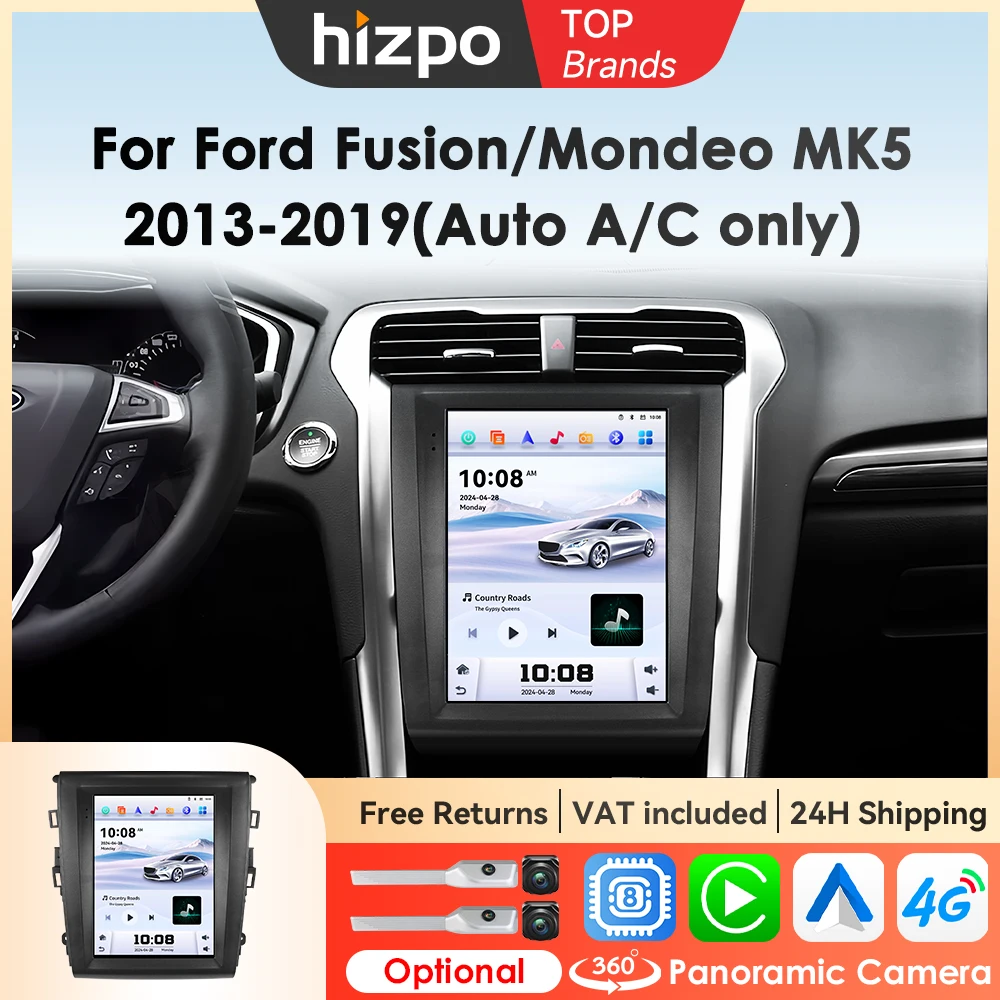 Hizpo per Ford Fusion Mondeo MK5 2013 - 2019 Autoradio Android 9.7 pollici con Carplay Wireless, Navigazione GPS, 4G WIFI