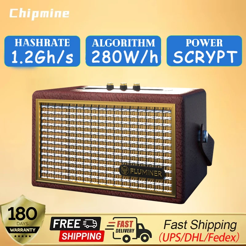 New Fluminer L2 1.2Gh/s 280W LTC Dogecoin Miner Scrypt Algorithm Home Use 110-240V ASIC Mining Machine in Stock