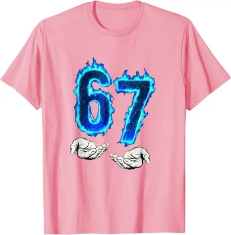 6 7 Meme Six Seven 67 Hands Meme Lustiges T-Shirt für Männer, Mädchen und Jungen Y2k Cooles Neuheitsgeschenk Persönlichkeit Kurzarm-Blusen Streetwear – Detail 6