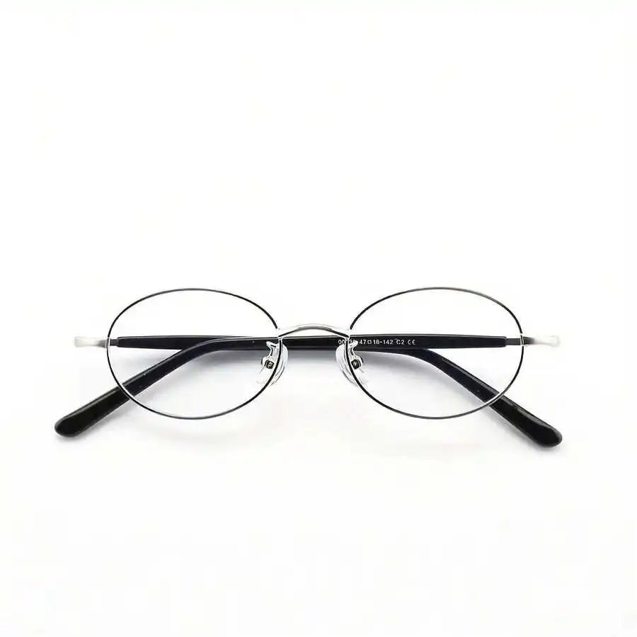 

Oval Full Frame Eyeglasses For Adults Retro Metal Hinge Plain Daily Wear