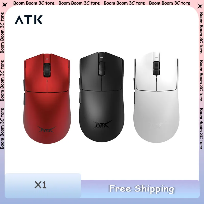 

Мышь ATK Blazing Sky X1, трехрежимная беспроводная игровая мышь 8K PAW3950, легкая игровая мышь с низкой задержкой, FPS, аксессуары для ПК