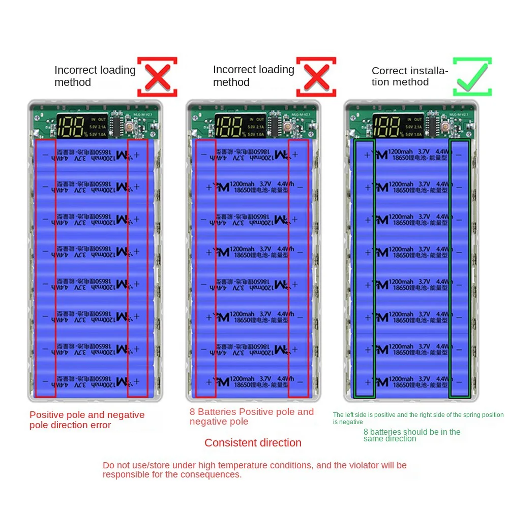 18650 bateria power bank caso display lcd suporte 20000mah display lcd para 8x18650 bateria diy powerbank caso (preto) raro
