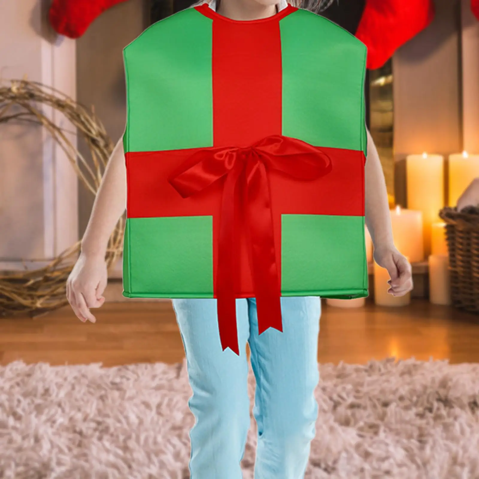 Kinder Weihnachtsgeschenkbox Kostüm ärmellos für Maskerade Rollenspiel