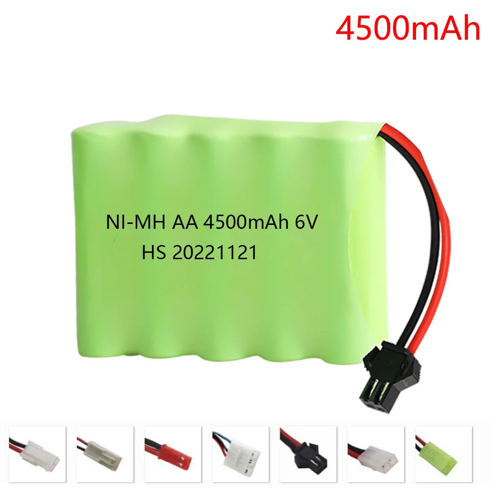 

Upgrade 6v 4500mah NiMH Battery For Rc Toy Cars Tank Truck Robots Guns Boats Parts AA Ni-MH 6v Rechargeable Battery Pack 3500mAh