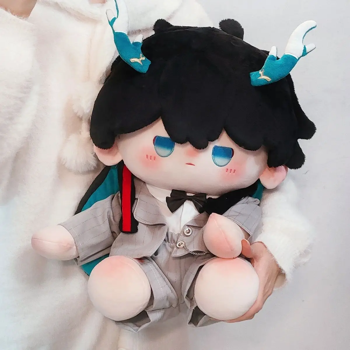 Anime Honkai: Star Rail Cute Dan Heng·Imbibitor Lunae Sitting Posture 40CM Soft Plush Doll Body Dress Up Stuffed Toy Pillow