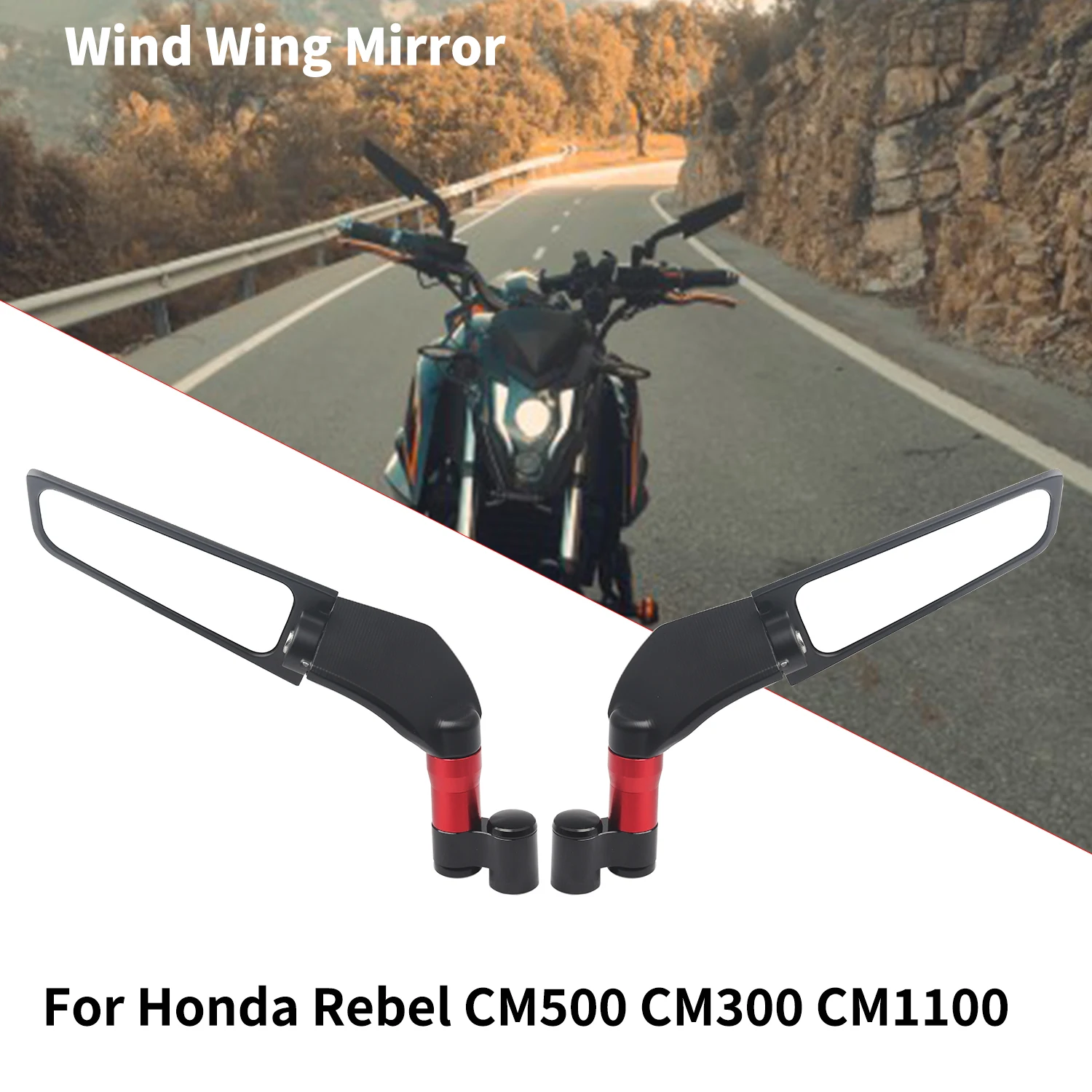 

For Honda rebel CM500 CM300 CM1100 PCX150 PCX160 PCX125 PCX Universal Motorcycle Mirror Wind Wing side Rearview Reversing mirror