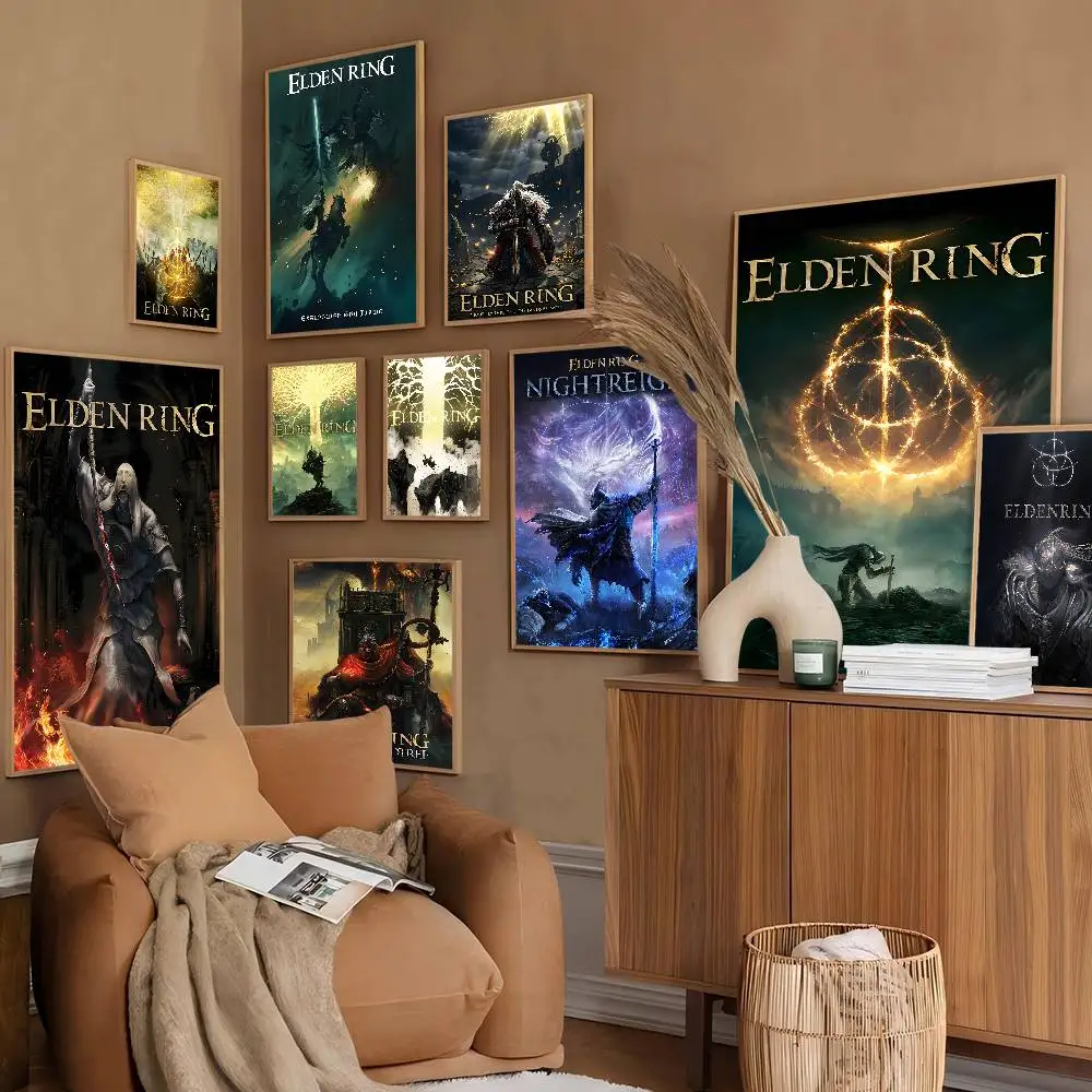 Pop Video Game Elden Ring Whitepaper Poster HD Quality Poster Wall Art Painting Study Room Wall Decor