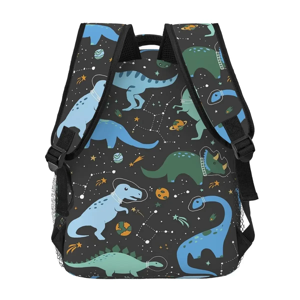 Mochila de dinosaurios espaciales en azul para niños y niñas, mochilas escolares para estudiantes, mochila de viaje de dibujos animados, bolso de hombro de gran capacidad