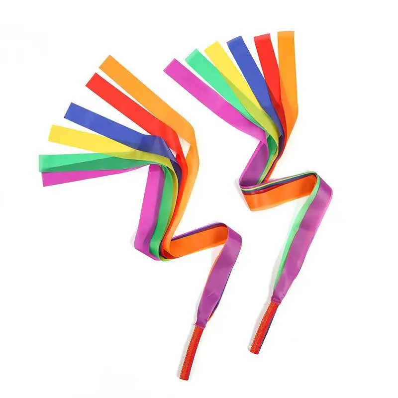 2PCS Dance Ribbons Rhythm Ribbon Wrist Streamers Hand Held Kids Adults Teens Boys Girls Rhythmic Gymnastics Party Favors