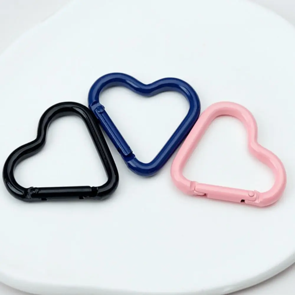 5pcs 4.5*4.2cm Zinc Alloy Plated Gate Spring Heart Buckles Clips Carabiner Purses Handbags Heart Shape Push Trigger Snap Hooks