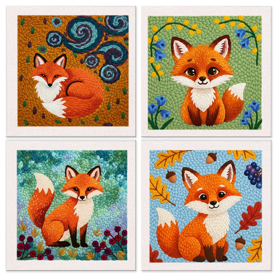 Cute Fox Pattern Punch Needle  - Embroidery Ideas For Bags recension och pris