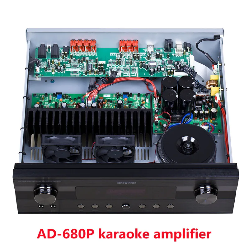 New Tianyi AD-680P Karaoke Amplifier Digital Reverb Optical Fiber Bluetooth KTV HiFi Amplifier Output Power: 2*200W (6Ω)